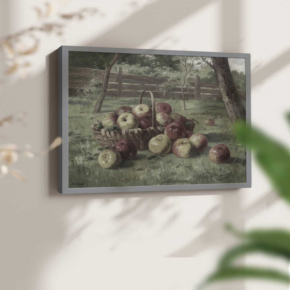 August Grove® Vintage Floral-XIII -Framed Print - Restickable